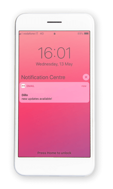 Dillo API - Email inbound Notification - Smartphone